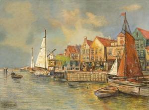 FISCHHOF Georg 1859-1914,Holland kikötõ,Nagyhazi galeria HU 2011-05-18