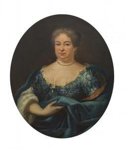 FISEN Englebert,PORTRAIT DE FEMME À LA ROBE BLEUE,18th century,Versailles Enchères 2021-06-13