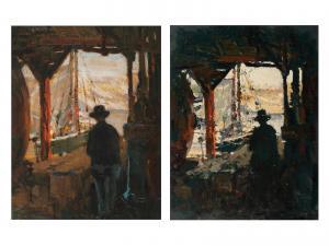 FISHER Anna S 1873-1942,Gloucester Boat Docks (a pair of works),Hindman US 2022-07-07