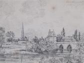 FISHER Archdeacon John 1788-1932,Harnham Bridge and Salisbury Cathedral,Woolley & Wallis 2012-12-12