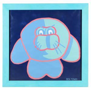 FISHER Ben 1800-1900,Large Pop Art Painting of a Manatee,Leland Little US 2021-08-19