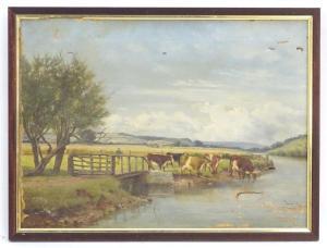 FISHER Charles 1800-1900,A river landscape with cattle,1886,Dickins GB 2020-02-03