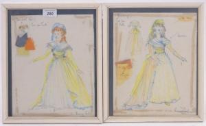 FISHER Frances,Five pen/crayon theatrical costume designs,1964,Burstow and Hewett GB 2016-09-21