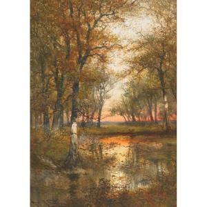 FISHER Hugo Anton 1854-1916,WOODLAND POOL, SUNSET,Waddington's CA 2010-06-15