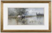 FISHER Hugo 1867-1917,Cows in the River,Brunk Auctions US 2021-02-11