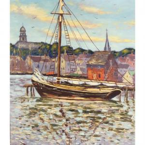 FISHER Hugo Melville 1876-1946,Harbor Scene,MICHAANS'S AUCTIONS US 2023-01-20