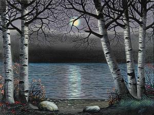 FISHER SANFORD 1927-1988,Untitled - Moonlit Lake,Levis CA 2007-11-18