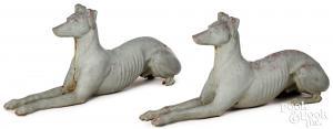FISKE J.W,Pair of cast iron whippets,Pook & Pook US 2023-05-05