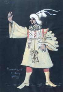 FITCHER Robert W,A gouache costume design for “The Taming of the Sh,Bloomsbury London 2009-03-12