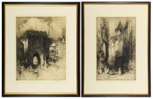 FITTON E. Hedley 1859-1929,Rue St Romain , Rouen, No. 1,1908,Sloans & Kenyon US 2022-02-10