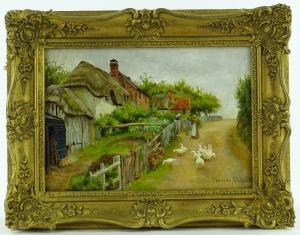 FITZGERALD Florence,woman and geese on a village lane,Burstow and Hewett GB 2018-06-21