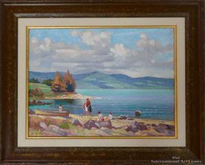 FITZGERALD James 1869-1945,A Sunny Beach, Akaroa,International Art Centre NZ 2012-11-22