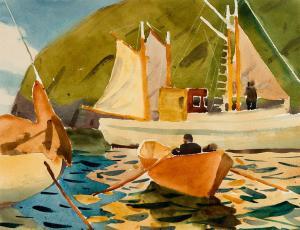 FITZGERALD James 1899-1971,Fishing Boats,1940,Barridoff Auctions US 2024-04-13