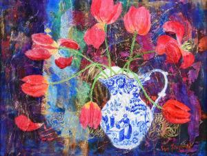 FITZGERALD Sue,Tulips in a blue and white jug,Tennant's GB 2023-03-04