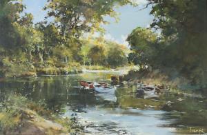 Fitzsimons Frank,FISHING BOATS ON THE RIVER LAGAN,Ross's Auctioneers and values IE 2024-03-20