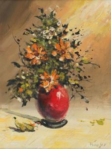 Fitzsimons Frank,RED VASE WITH FLOWERS,Ross's Auctioneers and values IE 2024-03-20