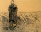 FIVET ALPHONSE EMILE 1872-1942,Bergère et ses moutons,Ader FR 2010-02-03