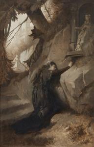 FLÜGGEN Josef 1842-1906,Scena dal Tannhauser di Wagner, la preghiera di ,Capitolium Art Casa d'Aste 2022-05-18