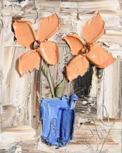 FLACK Colin 1973,Blue Vase with Peach Petals,Morgan O'Driscoll IE 2018-12-03