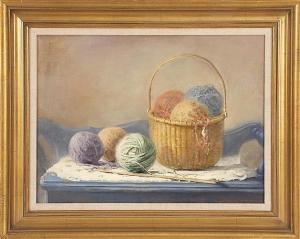 FLACKMAN Douglas 1957,Basket Still Life,1957,Eldred's US 2014-08-20