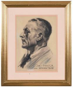 FLAGG James Montgomery 1877-1960,Portrait of Cosmo Hamilton,Brunk Auctions US 2023-07-15