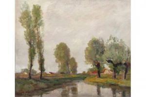 FLAKENBERG Richard 1875-1948,Niederrheinische Landschaft,Von Zengen DE 2015-09-18