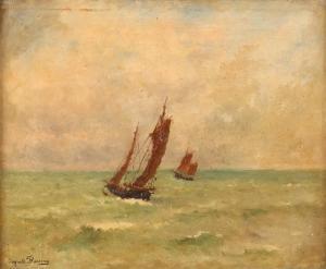 FLAMENG Marie Auguste 1843-1893,Sailing boats on open sea,Hargesheimer Kunstauktionen DE 2018-09-22