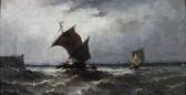 FLAMENG Marie Auguste 1843-1893,“Vista de puerto con mar picada”,Goya Subastas ES 2011-05-16