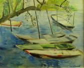 FLAMENT Marc 1929-1991,Barques sur le lac,Siboni FR 2018-07-25
