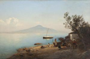 FLAMM Albert 1823-1906,Fishermen in a bay,Desa Unicum PL 2023-10-19