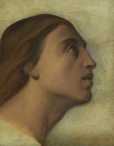 FLANDRIN Hippolyte,A STUDY OF THE HEAD OF SAINT JOHN THE EVANGELIST I,1842,Sotheby's 2012-01-26