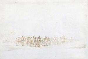 FLANDRIN Hippolyte 1809-1864,Une halte militaire,De Maigret FR 2023-06-09