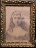 FLANDRIN Jules Léon 1871-1947," Portrait de fillette ",1916,Conan-Auclair FR 2019-07-03