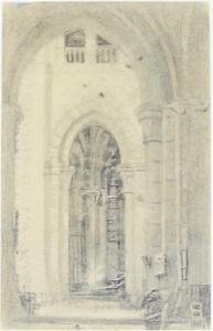 FLANDRIN Jules Léon 1871-1947,Intérieur d'église,Etienne de Baecque FR 2018-09-19