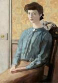 FLANDRIN Jules Léon 1871-1947,Jeune fille au corsage bleu,Millon & Associés FR 2014-09-26