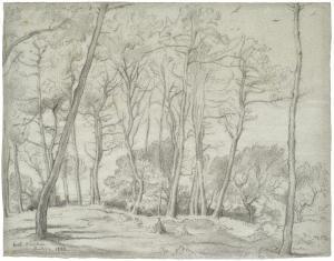 FLANDRIN Paul Jean 1811-1902,A grove in Brittany,1883,Christie's GB 2024-02-01