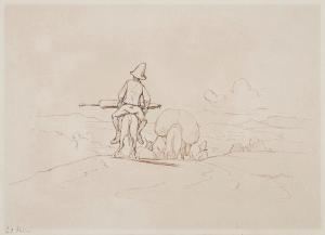 FLANDRIN Paul Jean 1811-1902,Voyageurs à dos d\’âne,1849,Rossini FR 2023-03-30