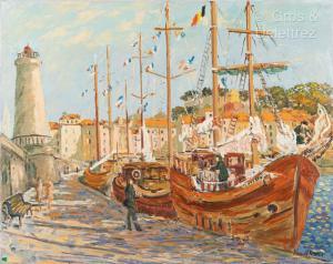 FLANET Georges 1937,Le vieux port de Saint-Tropez,1994,Gros-Delettrez FR 2023-10-02