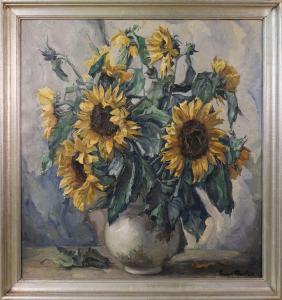 FLASHAR Bruno 1887-1961,Sonnenblumen in der Vase,Arnold DE 2021-06-02