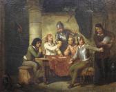 FLATTERS Richard 1822-1876,Soldaten kaartspelend, rokend en drinkend,1845,Venduehuis NL 2022-02-22