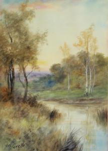 FLAVELLE Geoff H 1853-1900,FOREST LANDSCAPE,Potomack US 2011-11-19