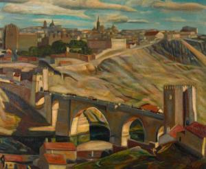 FLECK Joseph Amadeus 1892-1977,El Puente de San Martín (Toledo, Spain),Bonhams GB 2022-04-26