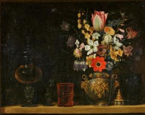 FLEGEL Georg 1563-1638,Still Life with Bouquet of Flowers and Glass Goblets,Lempertz DE 2021-11-20