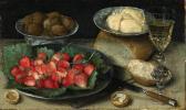 FLEGEL Georg 1563-1638,Strawberries on a Plate, Walnuts in a porcelain Bo,Christie's GB 1998-04-24