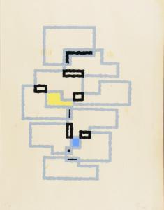 FLEISCHMANN Adolph Richard 1892-1969,Komposition mit Rechtecken in Grau, Black, Gelb u,1965,Germann 2020-06-23