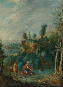 FLEMISH SCHOOL,A wooded landscape with Saint Hubertus,Palais Dorotheum AT 2016-12-19