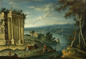 FLEMISH SCHOOL,An extensive landscape with classical ruins and tr,Bonhams GB 2014-07-20