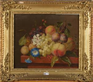 FLEMISH SCHOOL,Fruits et fleurs sur un entablement,1800,VanDerKindere BE 2015-06-16