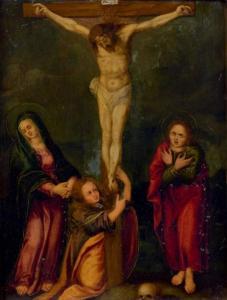 FLEMISH SCHOOL,Le Christ en croix avec la Vierge,Boscher-Studer-Fromentin FR 2015-10-14