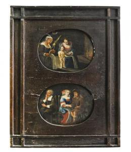 FLEMISH SCHOOL,Maternità con anziana davanti a un focolare,18th century,Meeting Art IT 2019-02-16